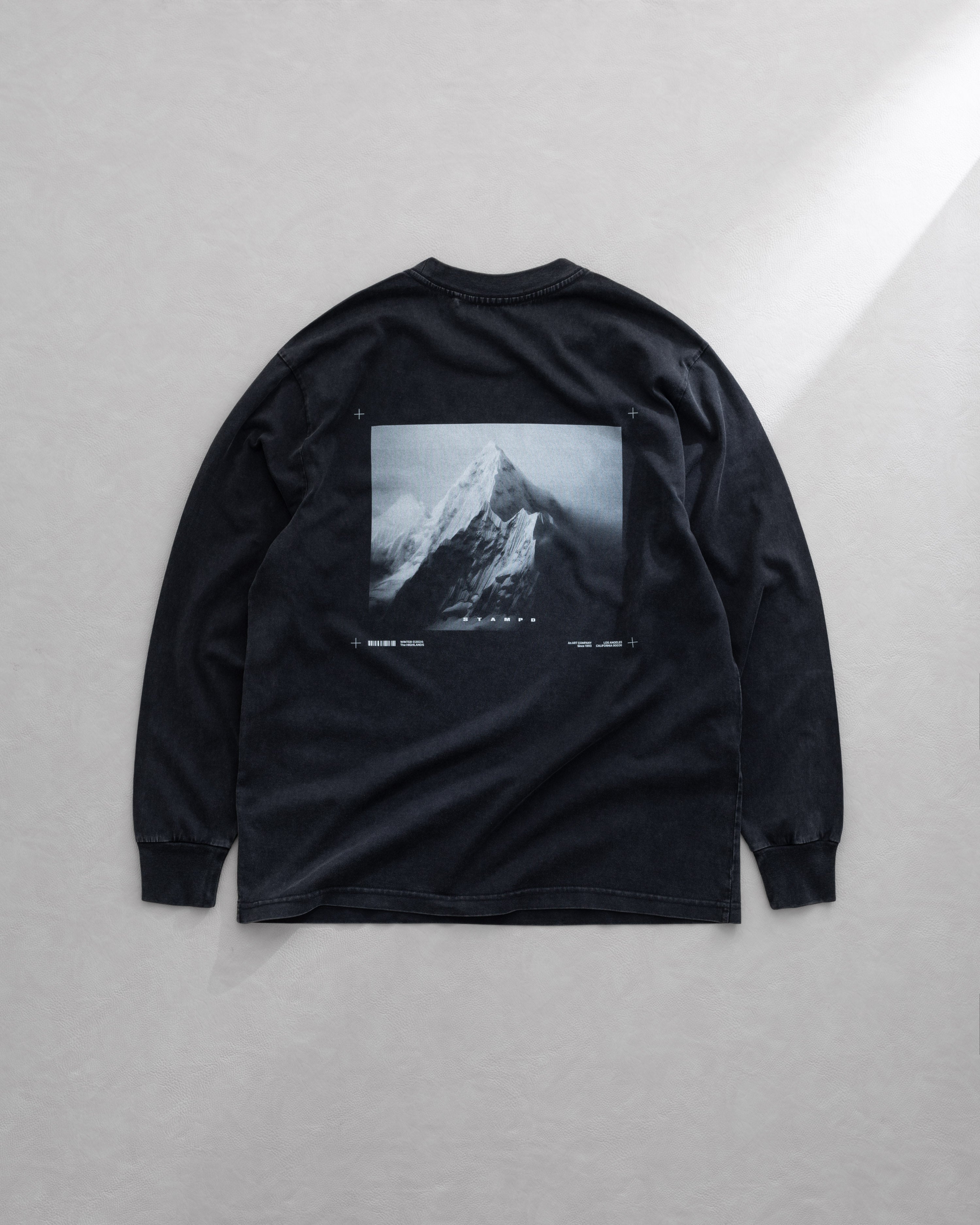 Mountain Peak LS Relaxed Tee - Snow  Washed