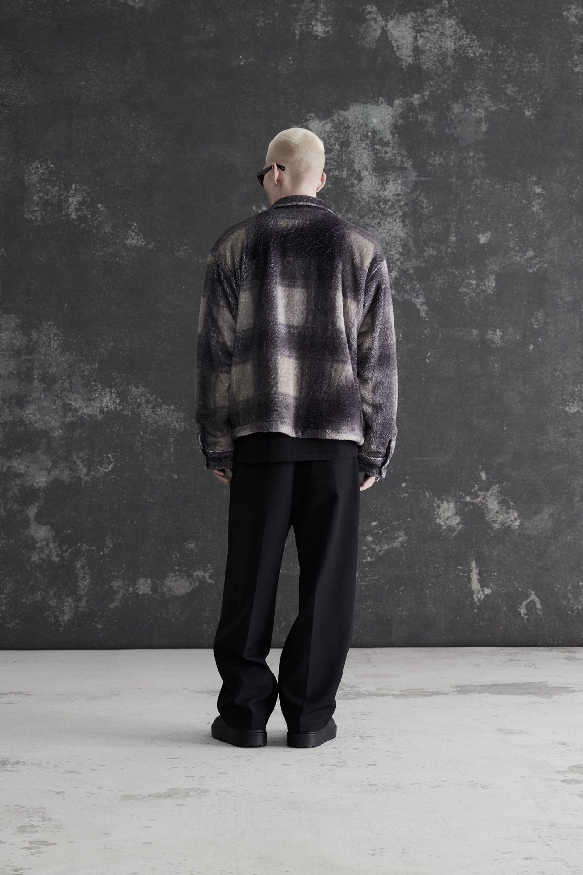 Camo Plaid Cropped Sherpa Buttondown